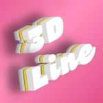 एक सुंदर 3D प्रभाव वाला टेक्स्ट