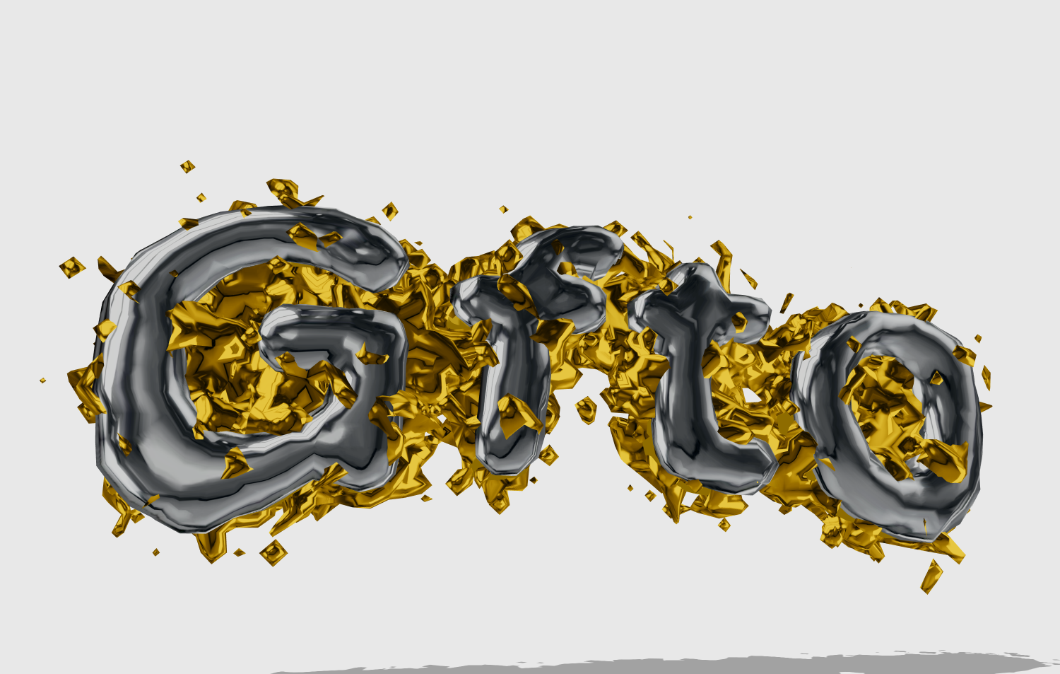 लिपि के सुंदर अक्षरों में, तरल क्रोमियम और सोना