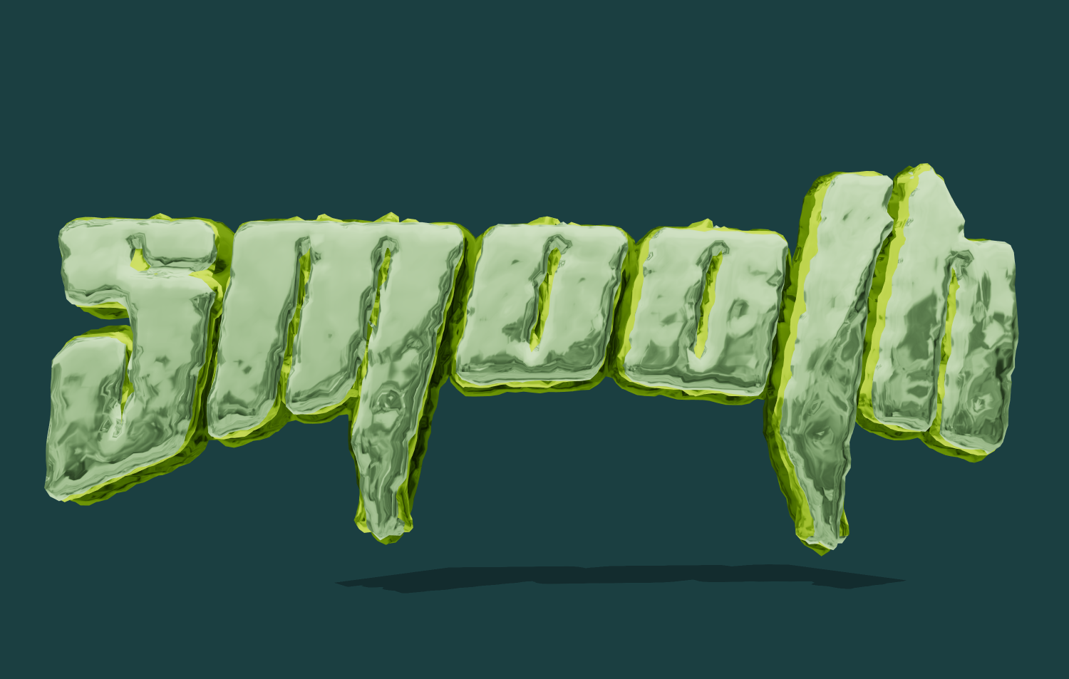 3D text with a glass effect. Glossy neon font.